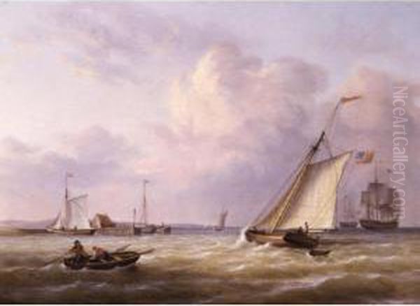 Philadelphia Harbor Oil Painting by Thomas Birch