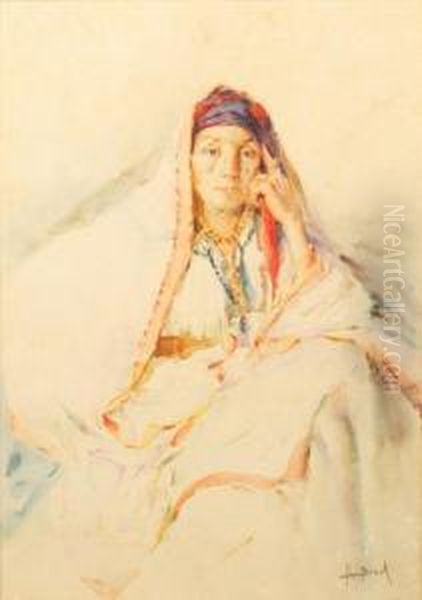 Orientale Pensive Oil Painting by Alphonse Birck