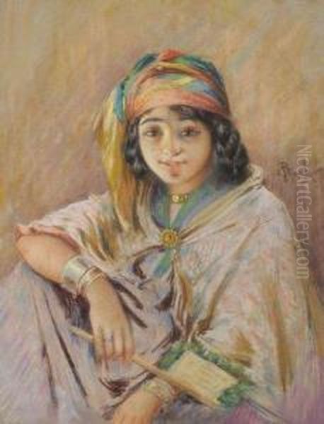 Jeune Berbere Aux Nattes Oil Painting by Alphonse Birck