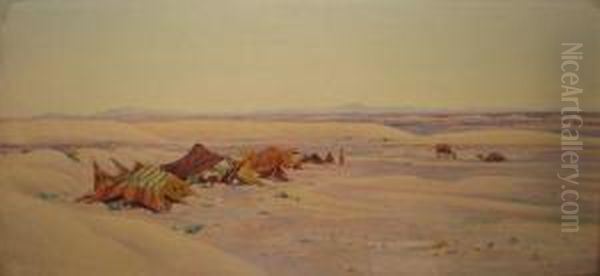 Campement Dans Le Desert Oil Painting by Alphonse Birck