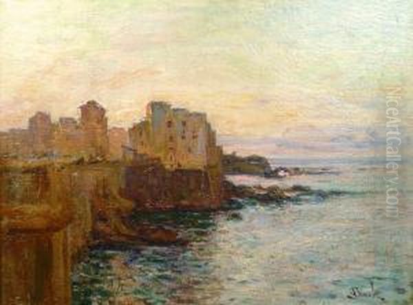 Vue De Pointe Pescade A Alger Oil Painting by Alphonse Birck