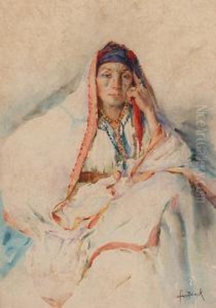 L'orientale Oil Painting by Alphonse Birck