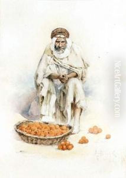 Le Vendeur D'abricots Oil Painting by Alphonse Birck