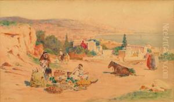 Baie D'alger, Vue Des Hauteurs Oil Painting by Alphonse Birck