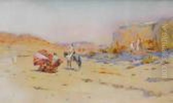 La Halte De La Caravane Oil Painting by Alphonse Birck