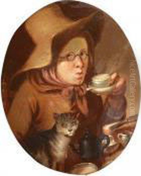 Teatotalism; Temperance And Intemperance Oil Painting by Edward Bird