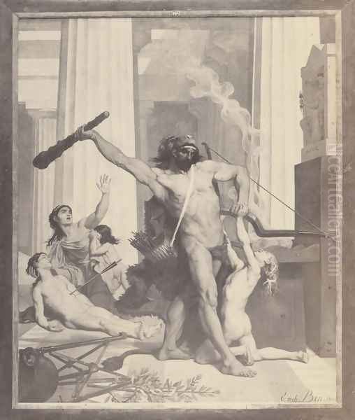 Hercules Oil Painting by Emile ( Jean Baptiste Philippe) Bin