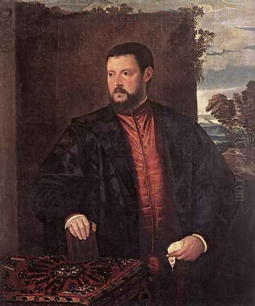 Portrait of a Man c. 1550 Oil Painting by Francesco Beccaruzzi