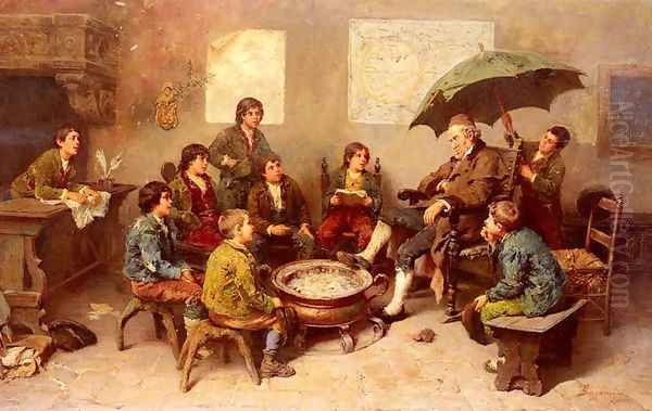 The School Room Oil Painting by Francesco Bergamini