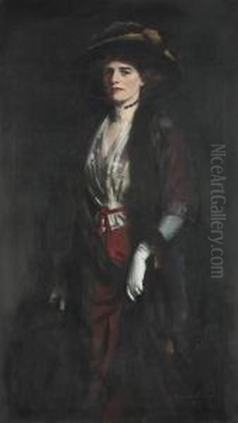 Portrait Of Lady Evelyn Hester Oil Painting by Oswald Hornby J. Birley