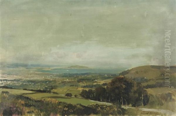 Dublin Bay Oil Painting by Oswald Hornby J. Birley