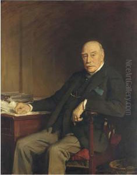 Portrait Of Charles Edward Barnett, Seated by Oswald Hornby J. Birley