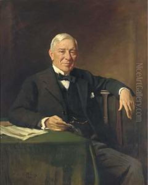 Portrait Of Sir Clarendon Golding Hyde Oil Painting by Oswald Hornby J. Birley