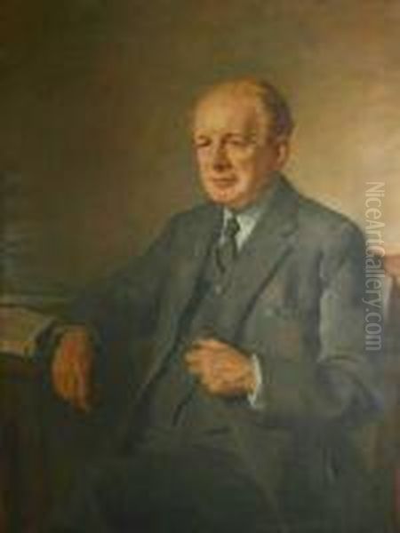 Half-length Portrait Of Sir Robert Geoffrey Ellis Oil Painting by Oswald Hornby J. Birley