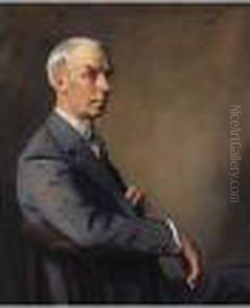 Portrait Of David Robertson Oil Painting by Oswald Hornby J. Birley