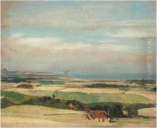 Extensive Landscape Oil Painting by Oswald Hornby J. Birley