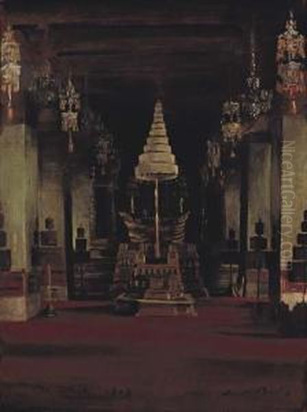 Royal Throne Hall, The Grand Palace Oil Painting by Oswald Hornby J. Birley