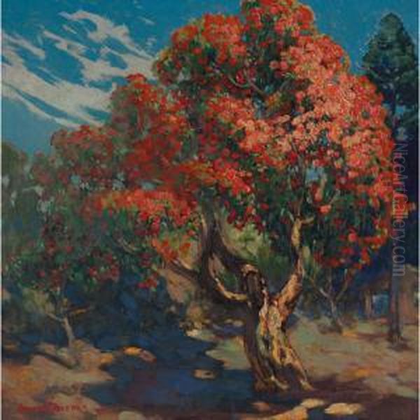 Flaming Eucalyptus Oil Painting by Joseph Pierre Birren