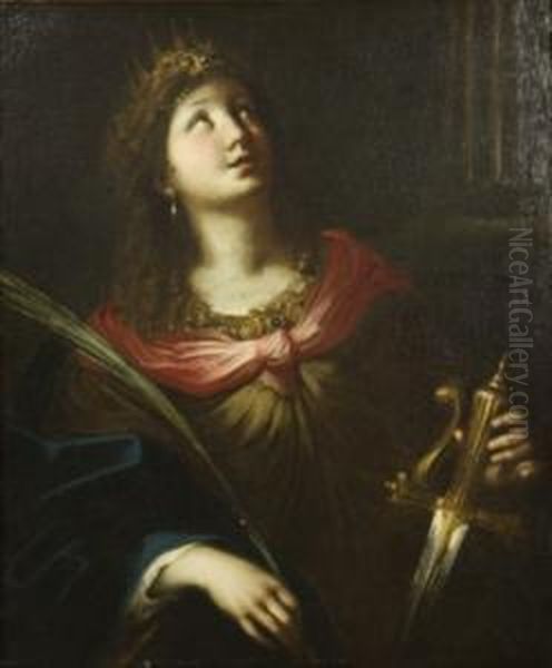 Santa Giustina Oil Painting by Bartolomeo Biscaino