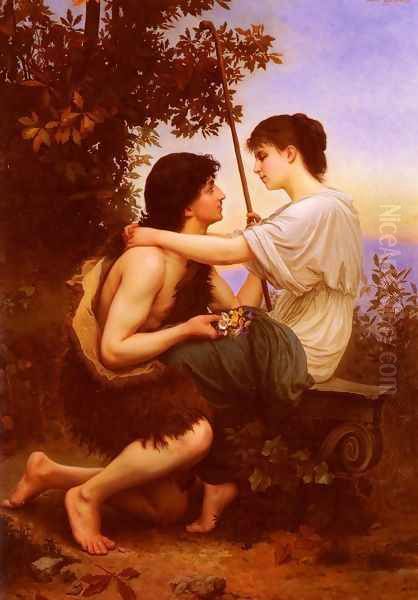 Idylle (or Daphnis and Chloe) Oil Painting by Camille Felix Bellanger