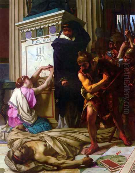 The Death of Demosthenes Oil Painting by Camille Felix Bellanger