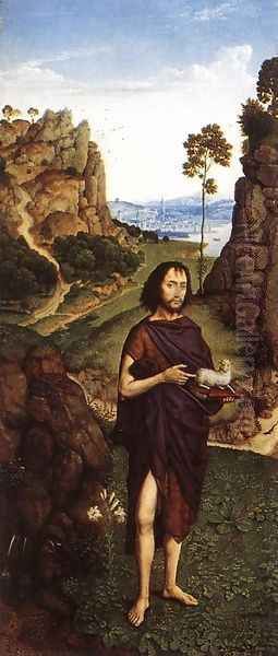 St John the Baptist c. 1470 Oil Painting by Dieric the Younger Bouts