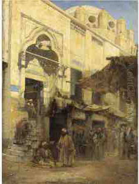 L'ingresso Alla Moschea Oil Painting by Cesare Biseo