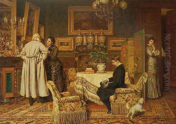 La demande en mariage 1882 Oil Painting by Evert Jan Boks