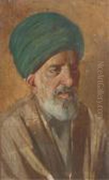 Portrait Of An Arab, Bust-length, In Traditional Dress Oil Painting by Cesare Biseo