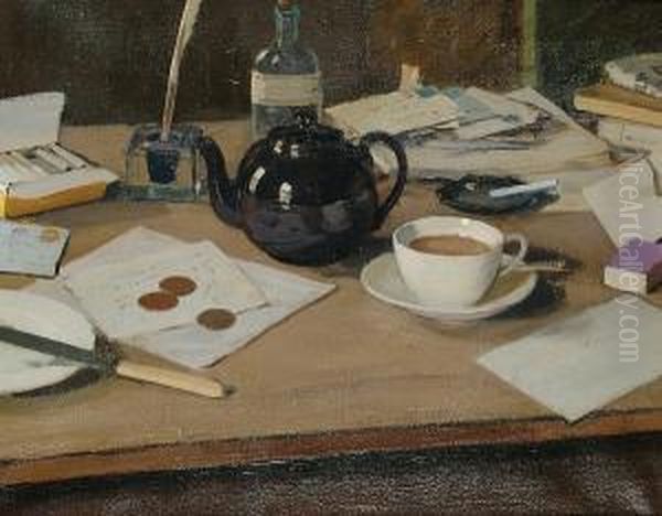 Still Life With Teapot Oil Painting by Henry Bishop