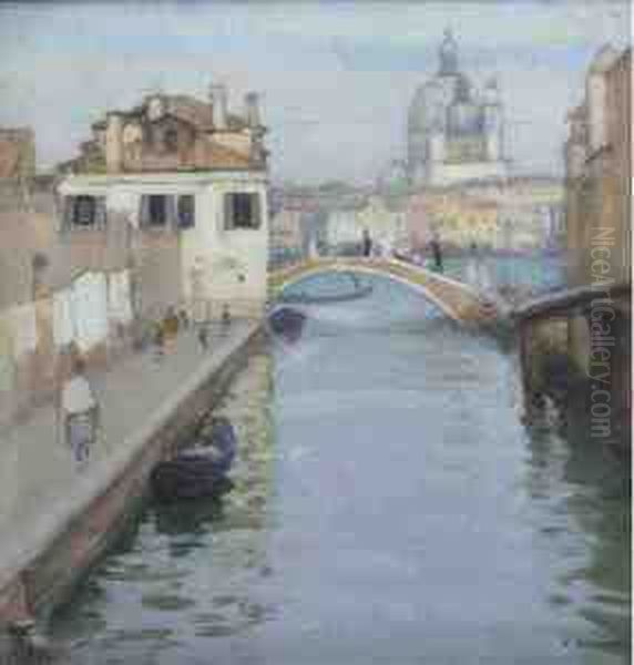 Bridge Before The Salute, Venice Oil Painting by Henry Bishop