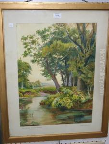 The Fishpond, Burnham Beeches Oil Painting by Walter Follen Bishop