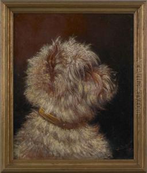 Dog Portrait Oil Painting by Henry Collins Bispham