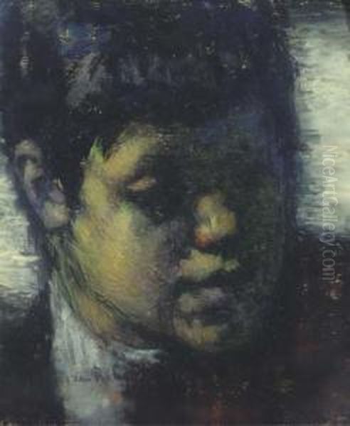 Head Of A Boy Oil Painting by Suze Robertson