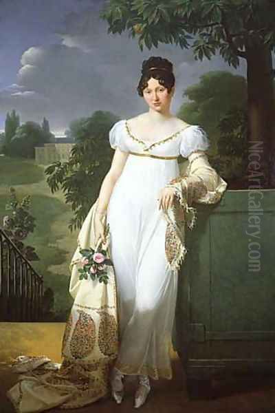 Portrait of Félicité-Louise-Julie-Constance de Durfort, Marechale de Beurnonville (10 June 1782 - 7 February 1870) 1808 Oil Painting by Merry Joseph Blondel