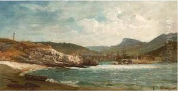 L'entree Du Port De Cassis. Oil Painting by Paul Bistagne