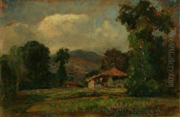 Paesaggio Con Casolare Oil Painting by Leonardo Bistolfi