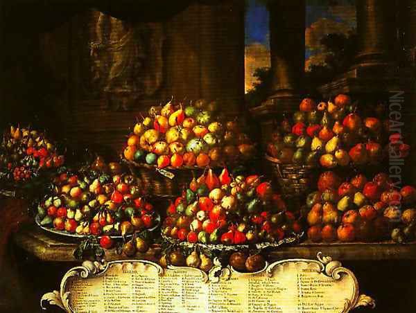 Pears Oil Painting by Bartolommeo Bimbi