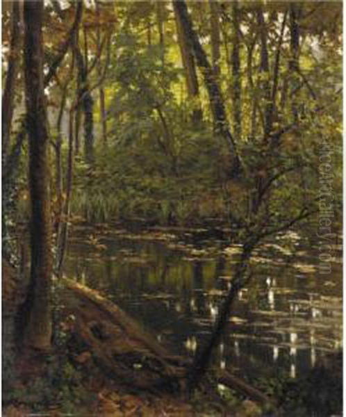 Riviere En Sous Bois Oil Painting by Henri Biva