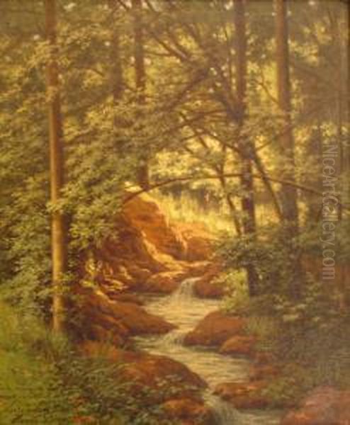 Le Torrent Oil Painting by Henri Biva