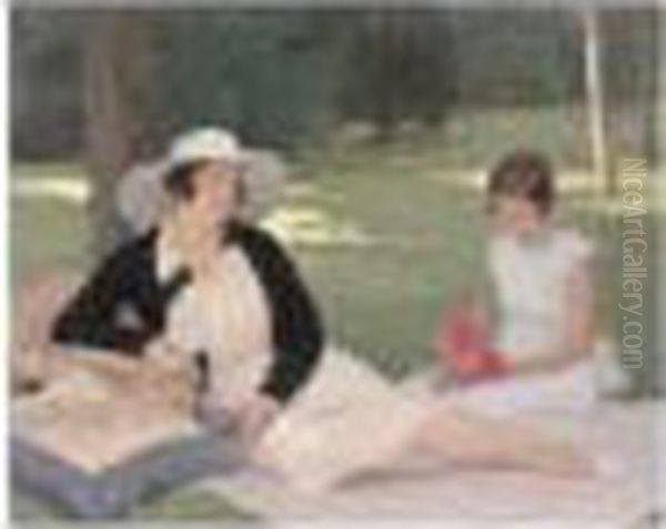 Resting In The Shade Oil Painting by Fernand Bivel