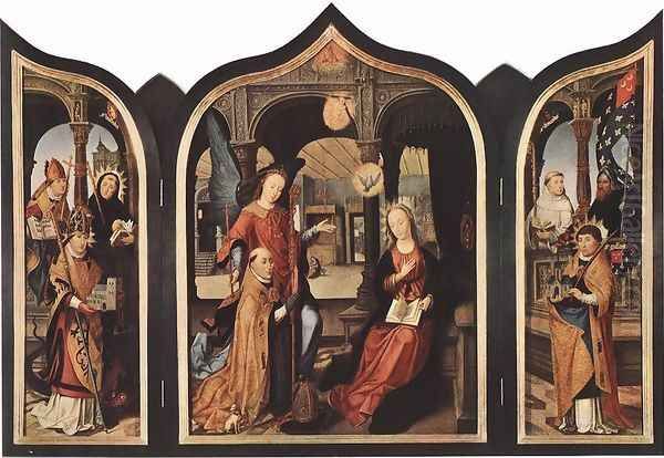 Annunciation 1516-17 Oil Painting by Jean Bellegambe the Elder