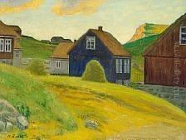 Scenery From Bovbjerg Oil Painting by Niels Bjerre