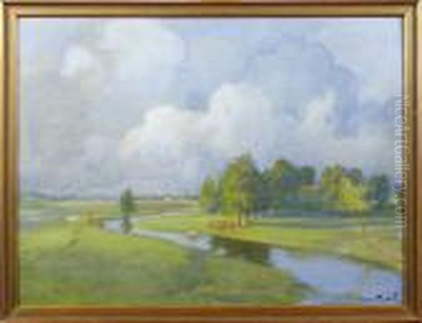 Landskapsmotiv
Med Hastar Oil Painting by Gustav Oscar Bjorck