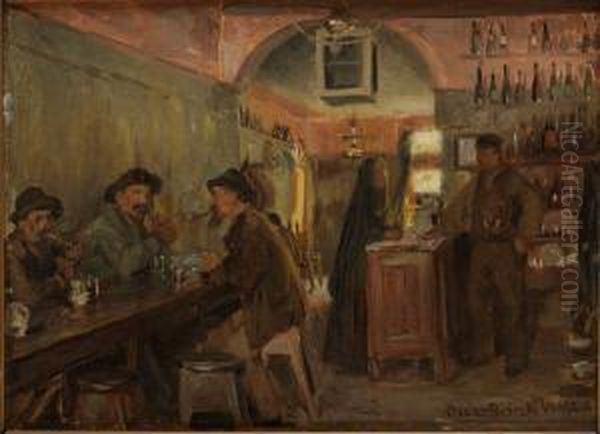 Pa Baren I Venedig by Gustav Oscar Bjorck