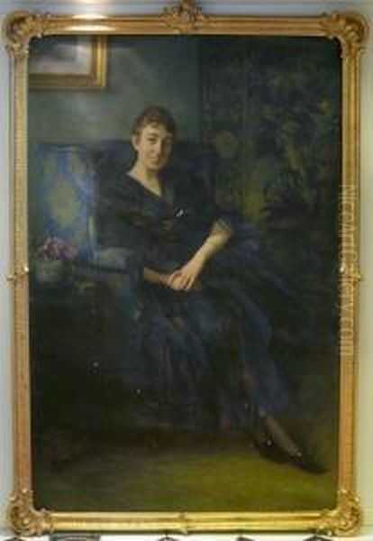 Portratt Av Anna Margarethe Muller. Oil Painting by Gustav Oscar Bjorck