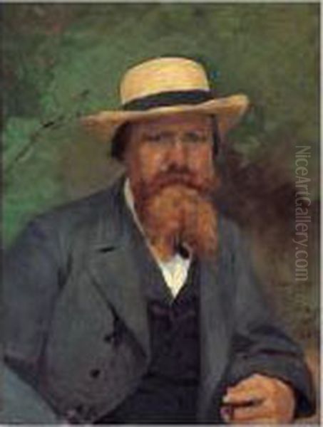 Portratt Av W. Hylander (portrait Of W. Hylander) Oil Painting by Gustav Oscar Bjorck