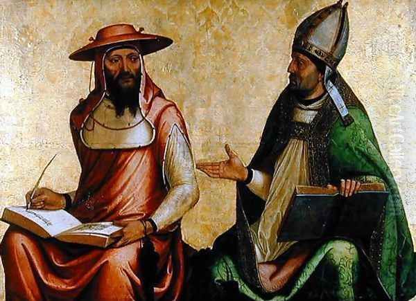 St. Jerome and St. Ambrose c.1510 Oil Painting by Juan de Borgona