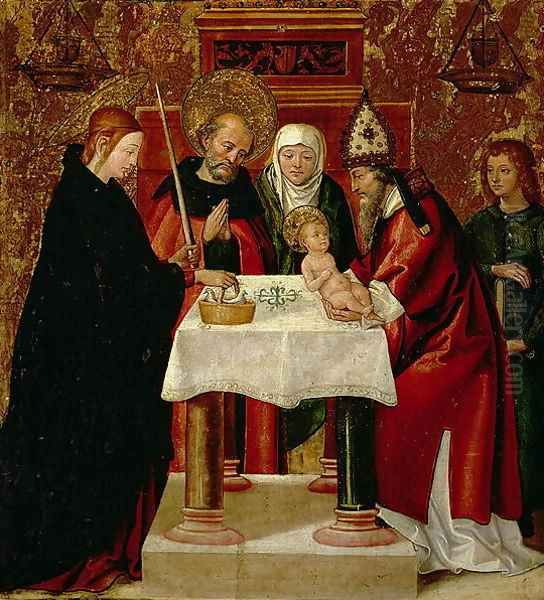 The Circumcision and The Presentation in the Temple 1535 Oil Painting by Juan de Borgona