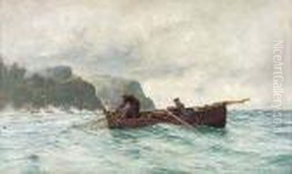 Campbeltown Fishing Boat Hauling In The Catch Oil Painting by Andrew Black